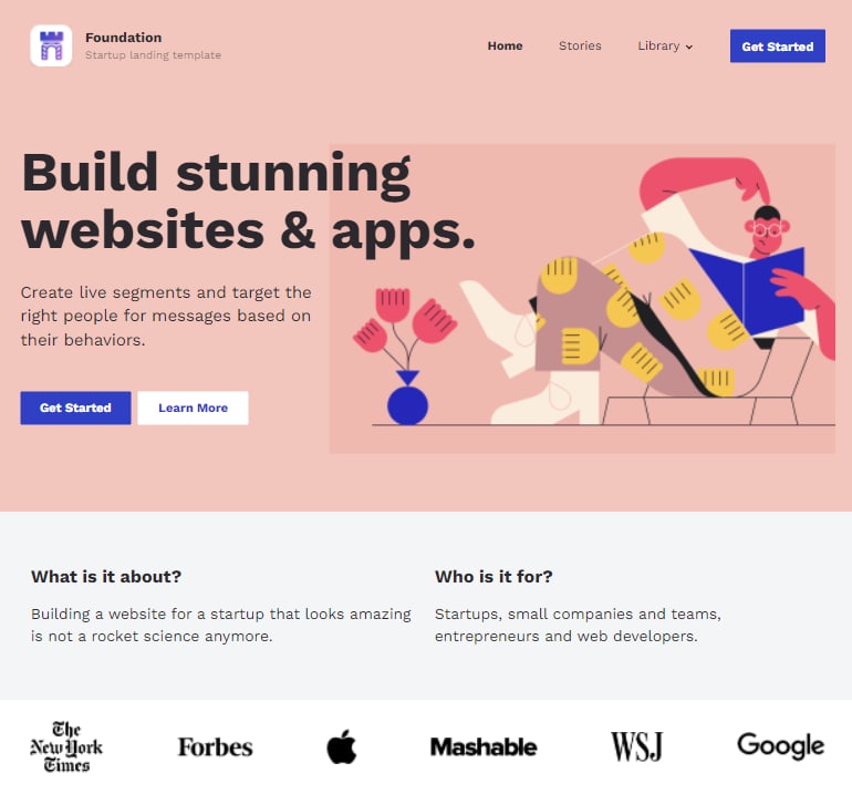 foundation landing page project
